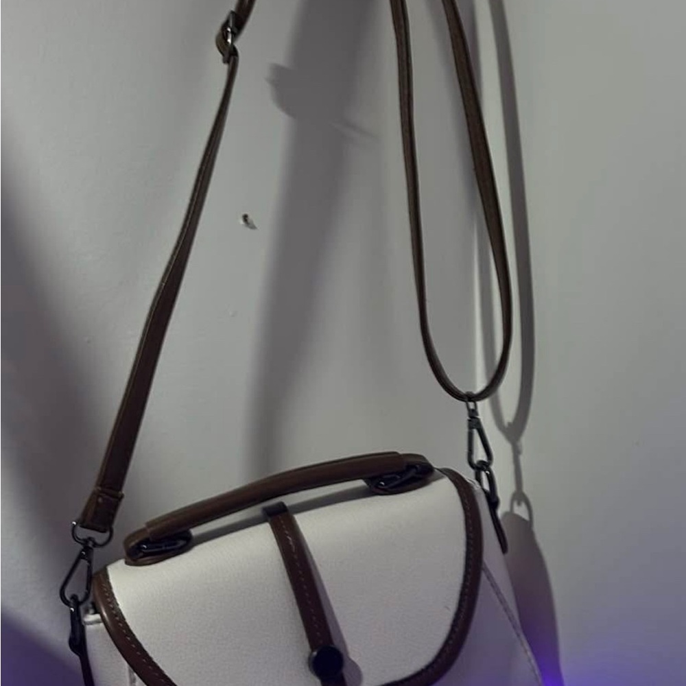 H&M White and Brown Crossbody Bag